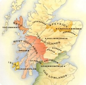 whisky origen mapa