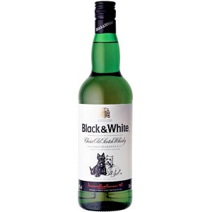 Botella de Whisky Black & White - edición de 0.75 lts.